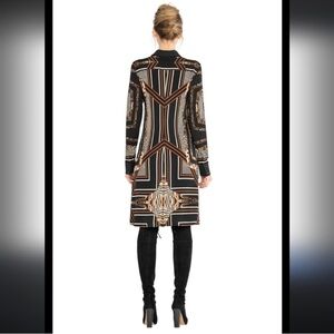 Eva Varro Animal Print Dress with Slits Elegant Geometric Patterned